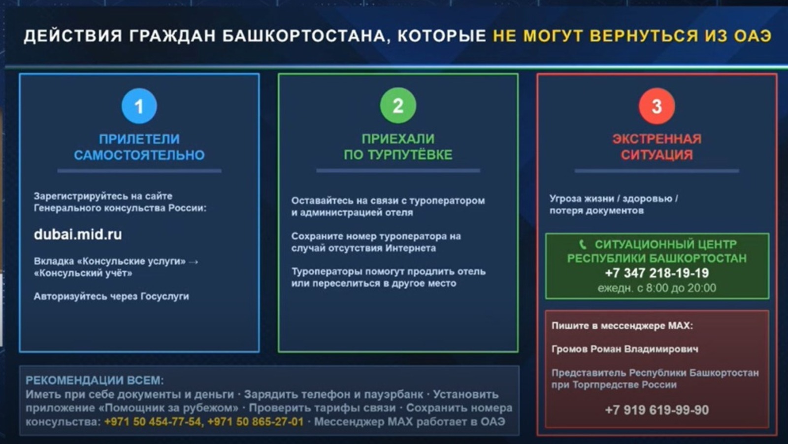 Глава Башкирии поручил помогать землякам-туристам на Ближнем Востоке